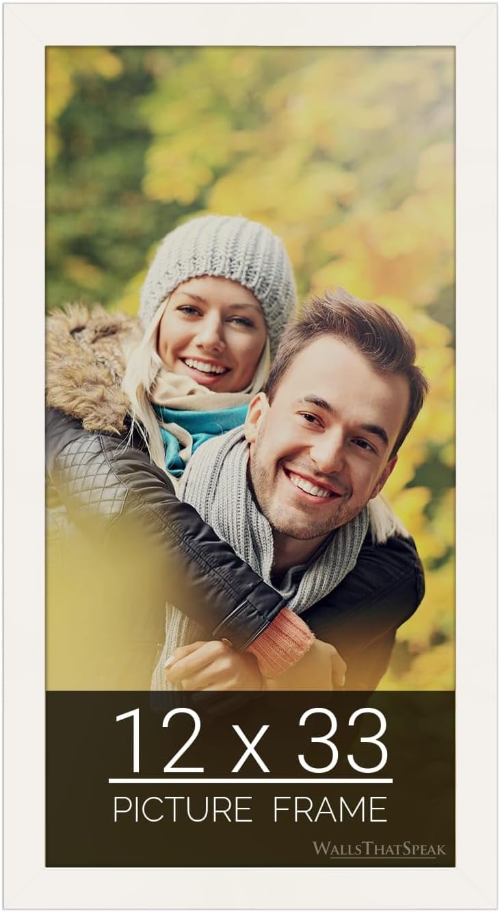 12x33 White Picture Frame for Puzzles, Posters, and Photos