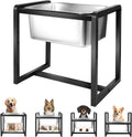 Adjustable Height Elevated Large Dog Water Bowls - 4-Level Stand