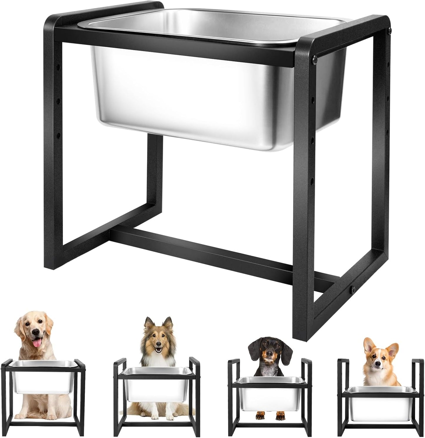 Adjustable Height Elevated Large Dog Water Bowls for Easy Dining