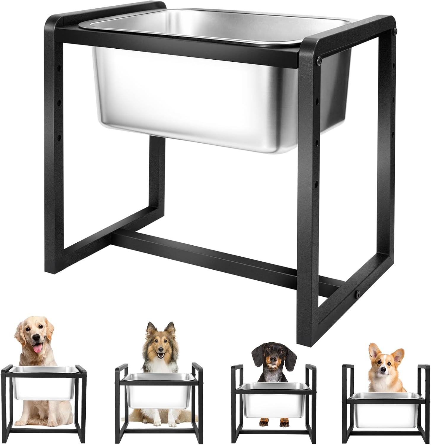 Adjustable Height Elevated Large Dog Water Bowls for Easy Dining