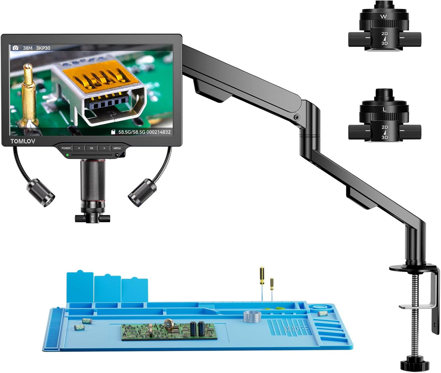 TOMLOV 3D Digital Microscope for Precision Soldering Tasks