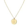 Handmade Gold Libra Necklace 16-18ft Adjustable - Zodiac Medallion