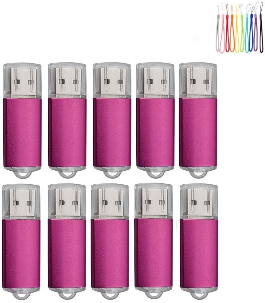 10PCS USB Flash Drive Pen Drive Memory Stick Black 16GB Pink