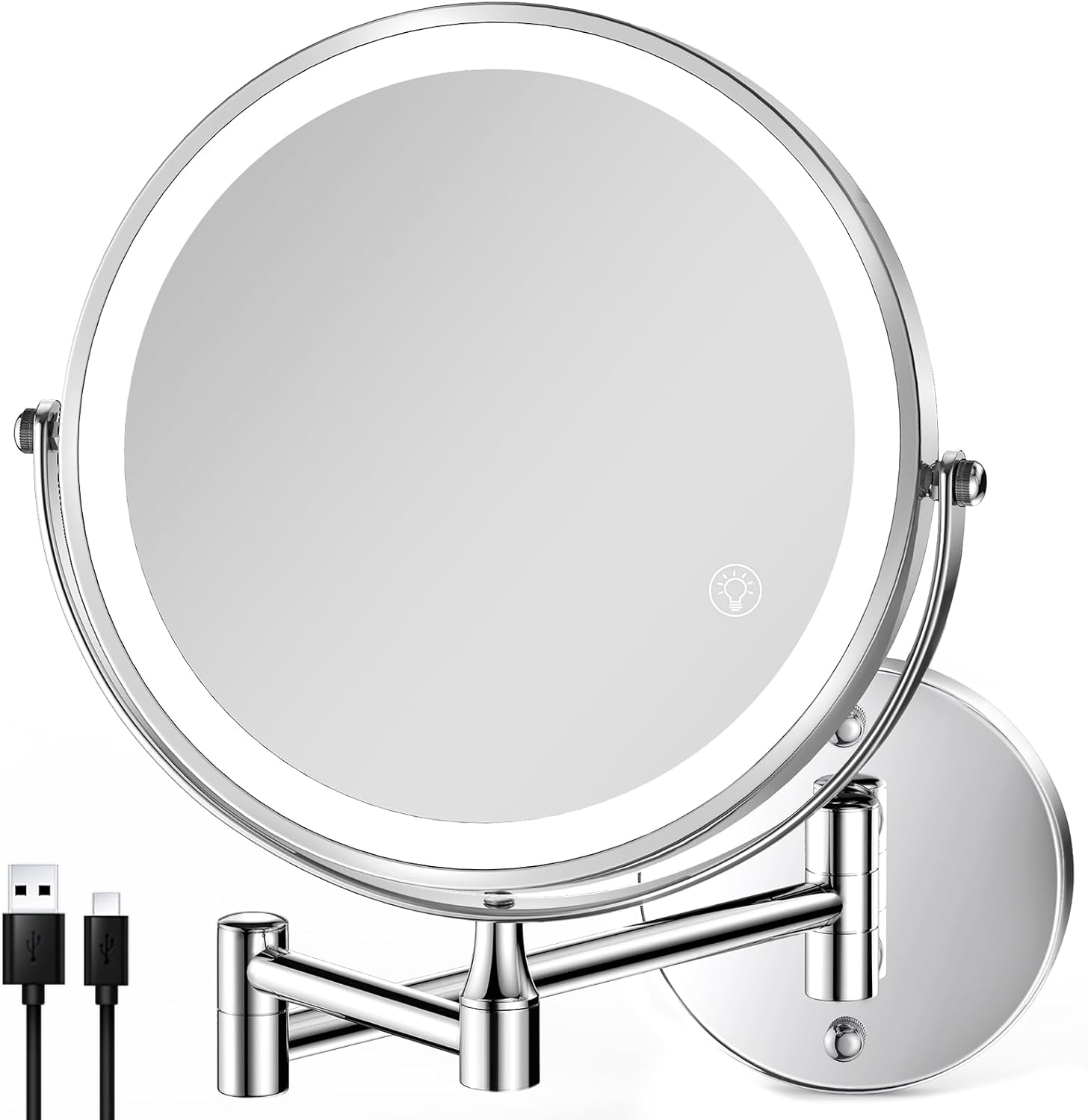 8.5 Inch Rechargeable Wall Mounted Lighted Makeup Mirror Review