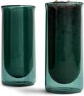FLUR Iced Coffee Glasses Set of 2 - Double-Wall Teal 15.5oz