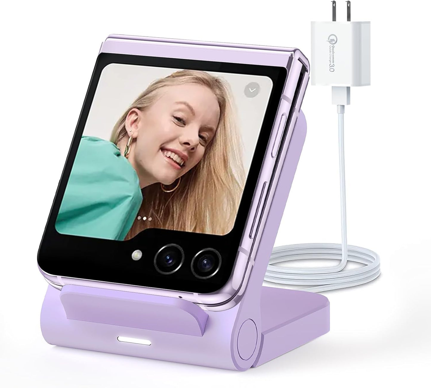 15W Fast Wireless Charger for Samsung Galaxy Z Flip - Purple