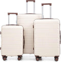 Luggage 3 Pcs Sets ABS Hardside Luggage Set Spinner Wheel Suitcase