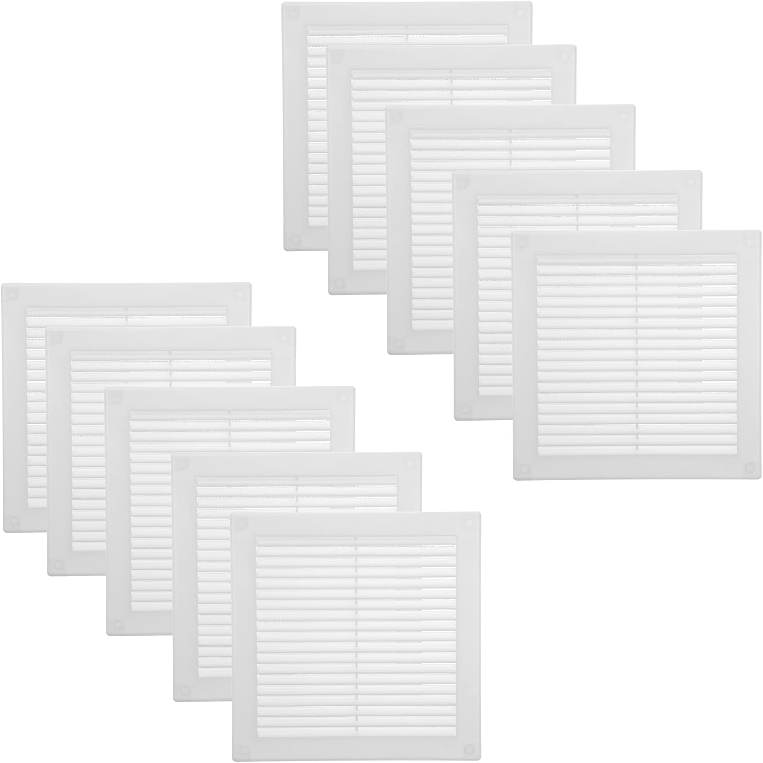 Vent Systems 6in x 6in Inch Plastic White Soffit Vent Cover Pack