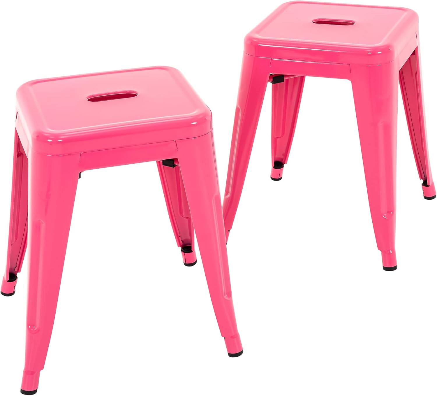 Brage Living 18 Inch Industrial Metal Stools Set of 2 for Dining