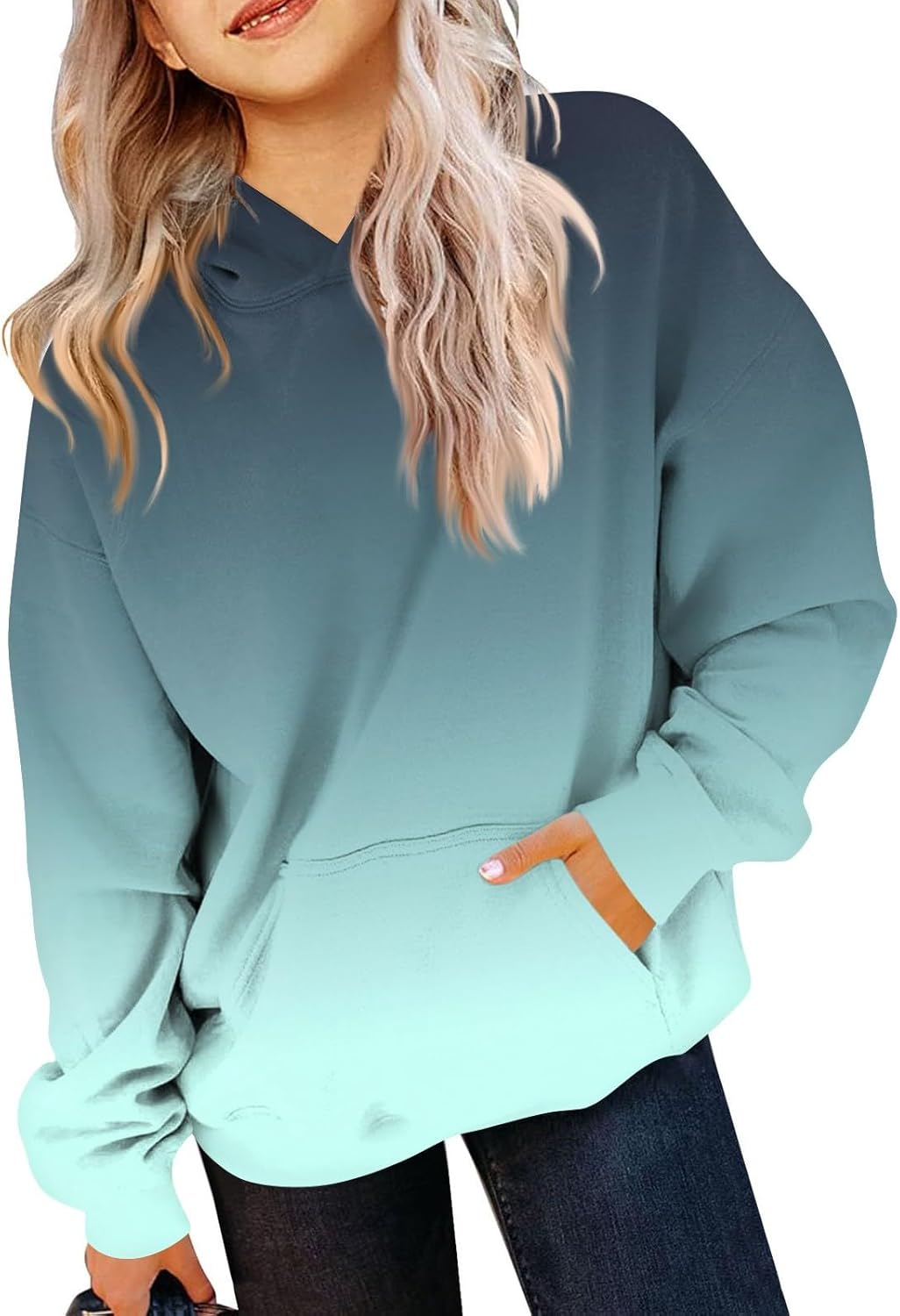 Cozy Oversized Girls' Hoodie - Trendy Style!