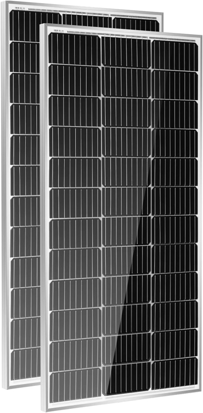 HQST 100W 12V Monocrystalline Solar Panel for Off Grid Use