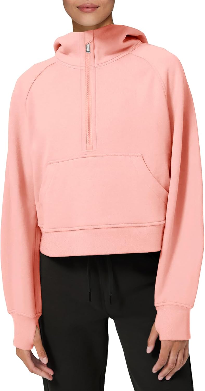 LASLULU Womens Hoodies Fleece Lined Pullover with Thumb Hole