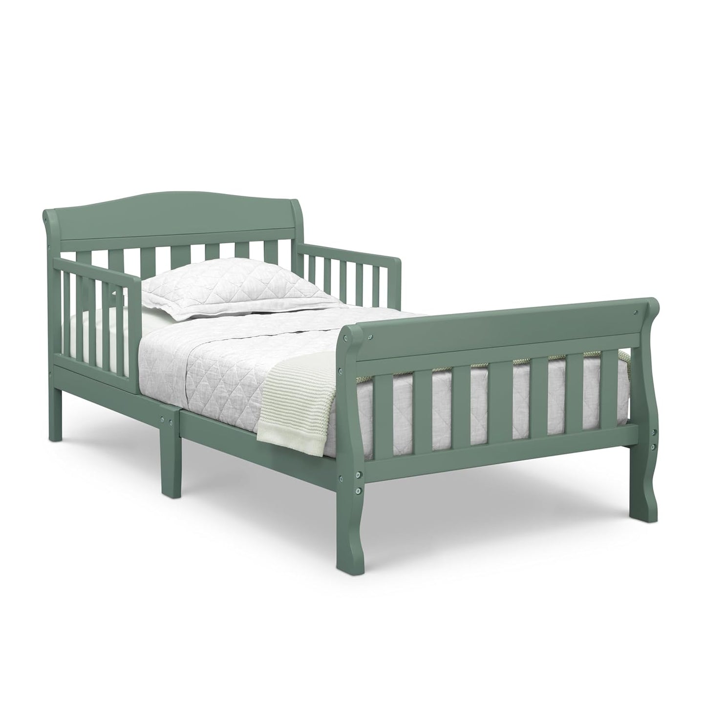 Delta Children Canton Toddler Bed in Sage for Safe Sleep