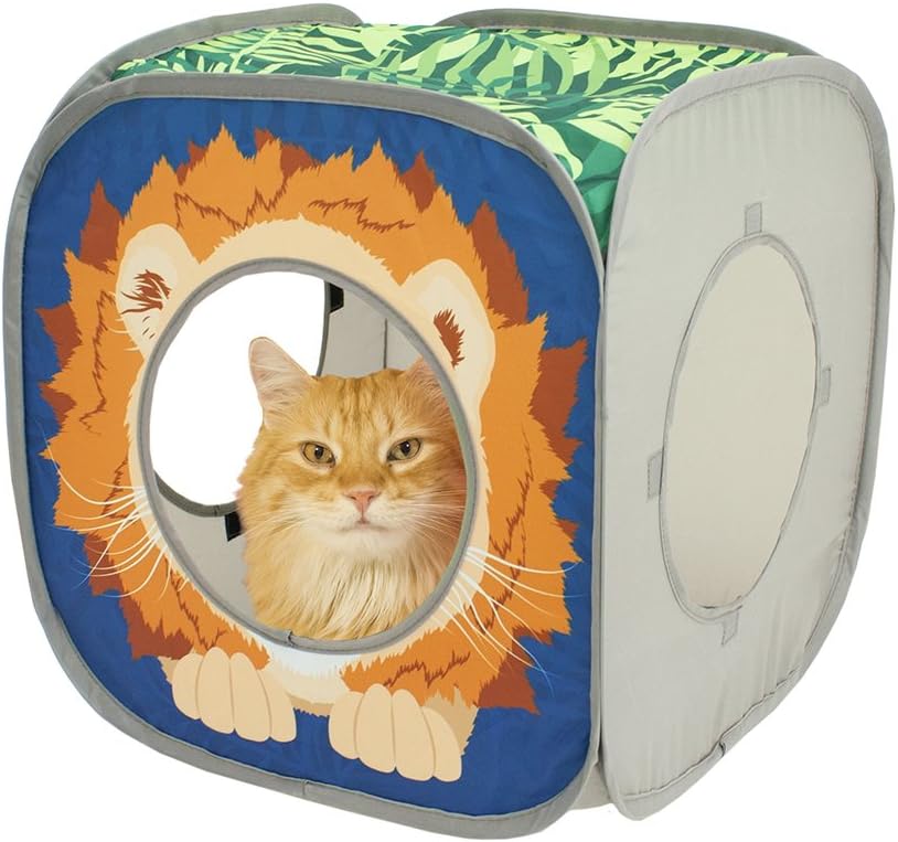 Kitty City Combo: Collapsible Cube with Cat Bed, Tunnel & Toy!