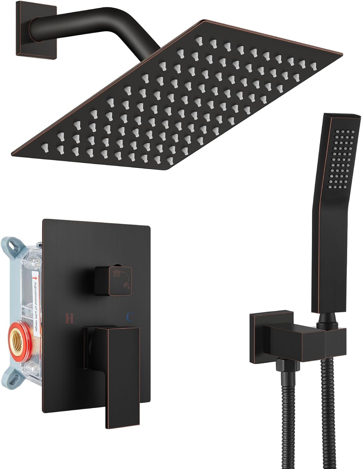 Rainfall Bathroom Shower System with 8 Inch Shower Head Set