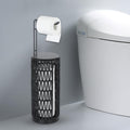 Toilet Paper Holder with Storage - Freestanding Rattan 3-Roll Stand