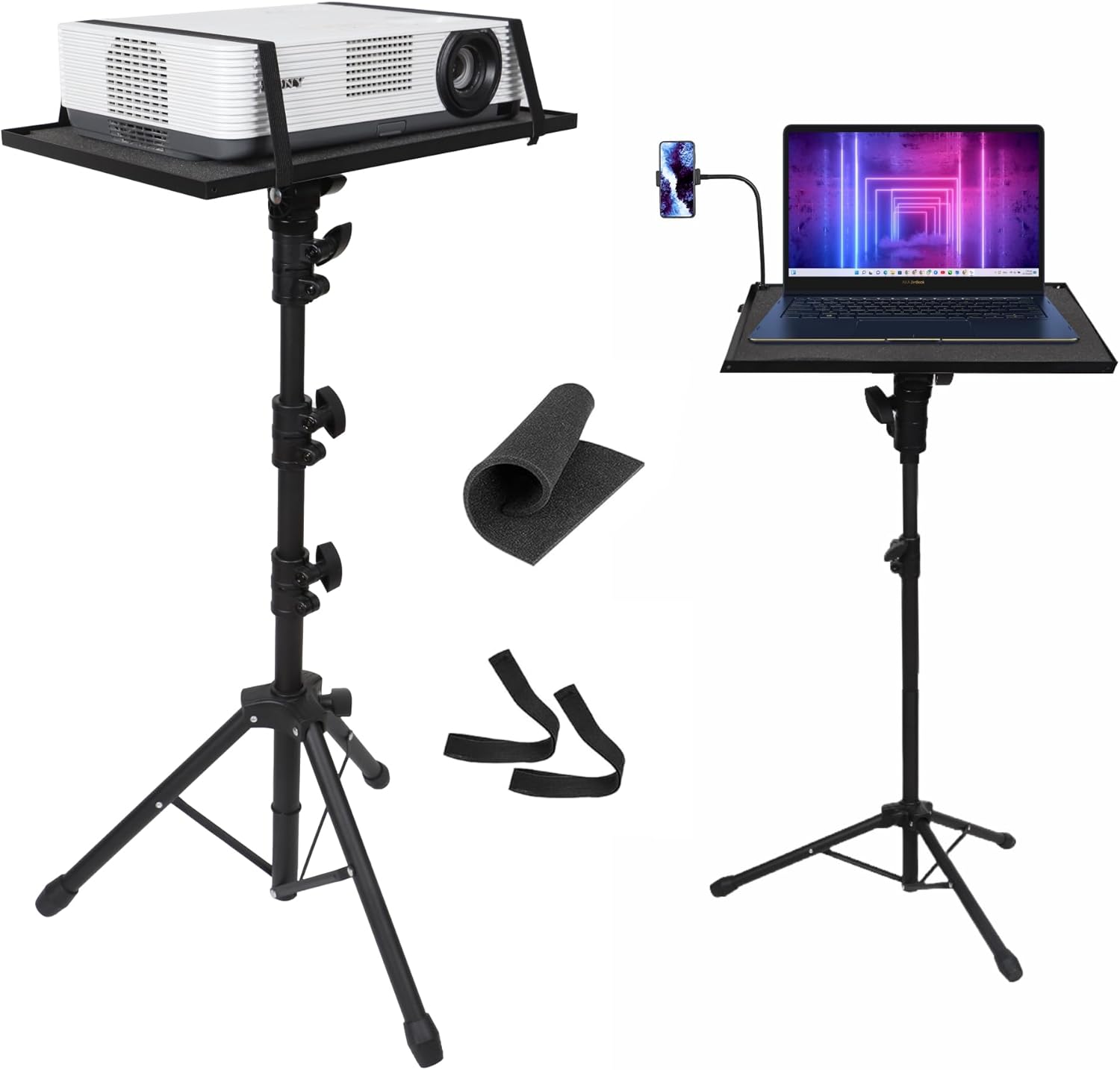 Adjustable Projector Stand with 360 Rotation - Perfect for Office, Home, DJ! 