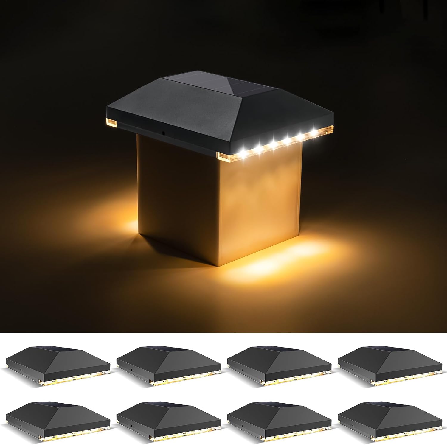 4x4 Solar Post Cap Light Outdoor Waterproof for Garden and Patio