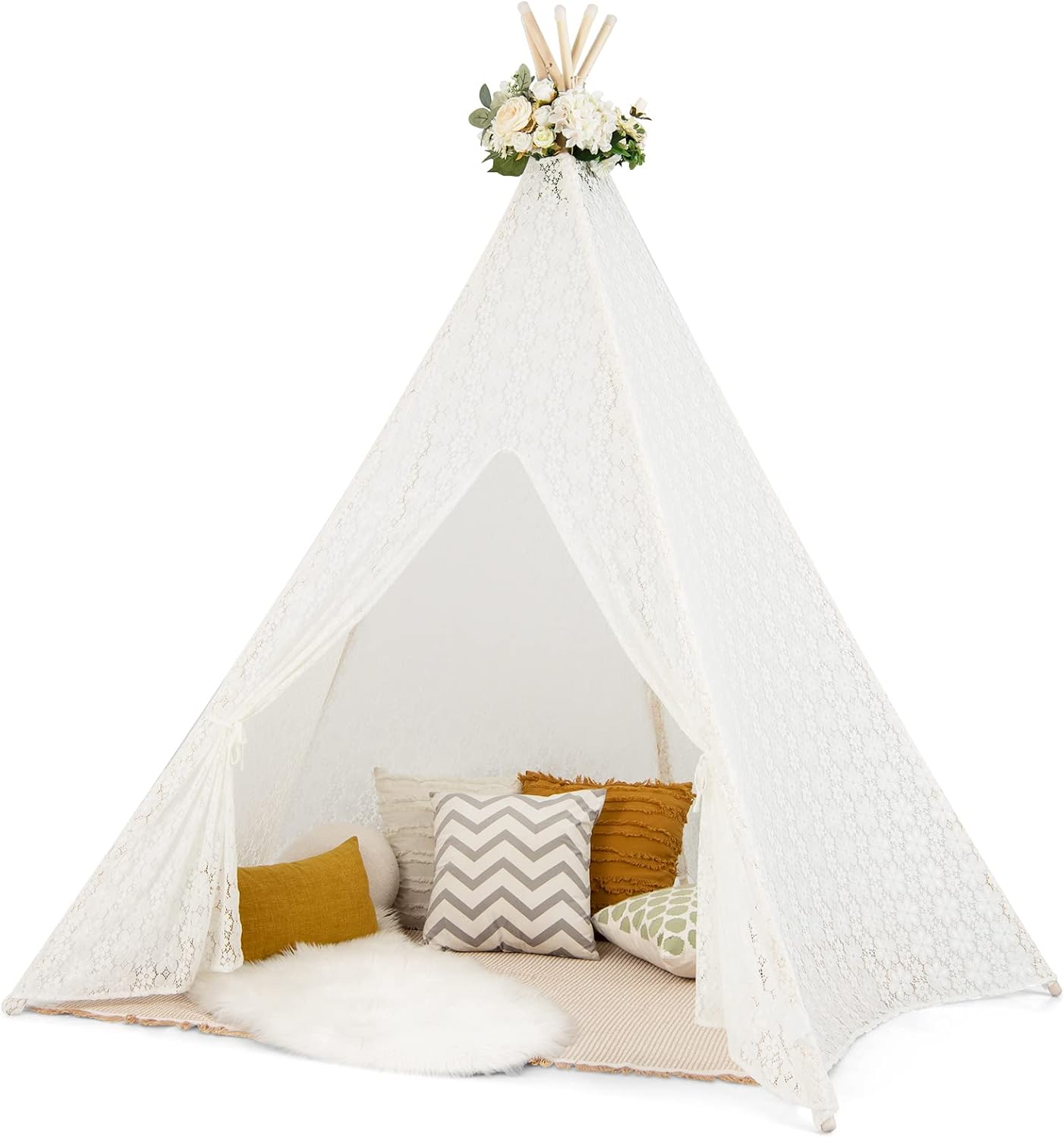 Costzon Adult Teepee Tent with Star Lights - Ideal for Parties & Events!