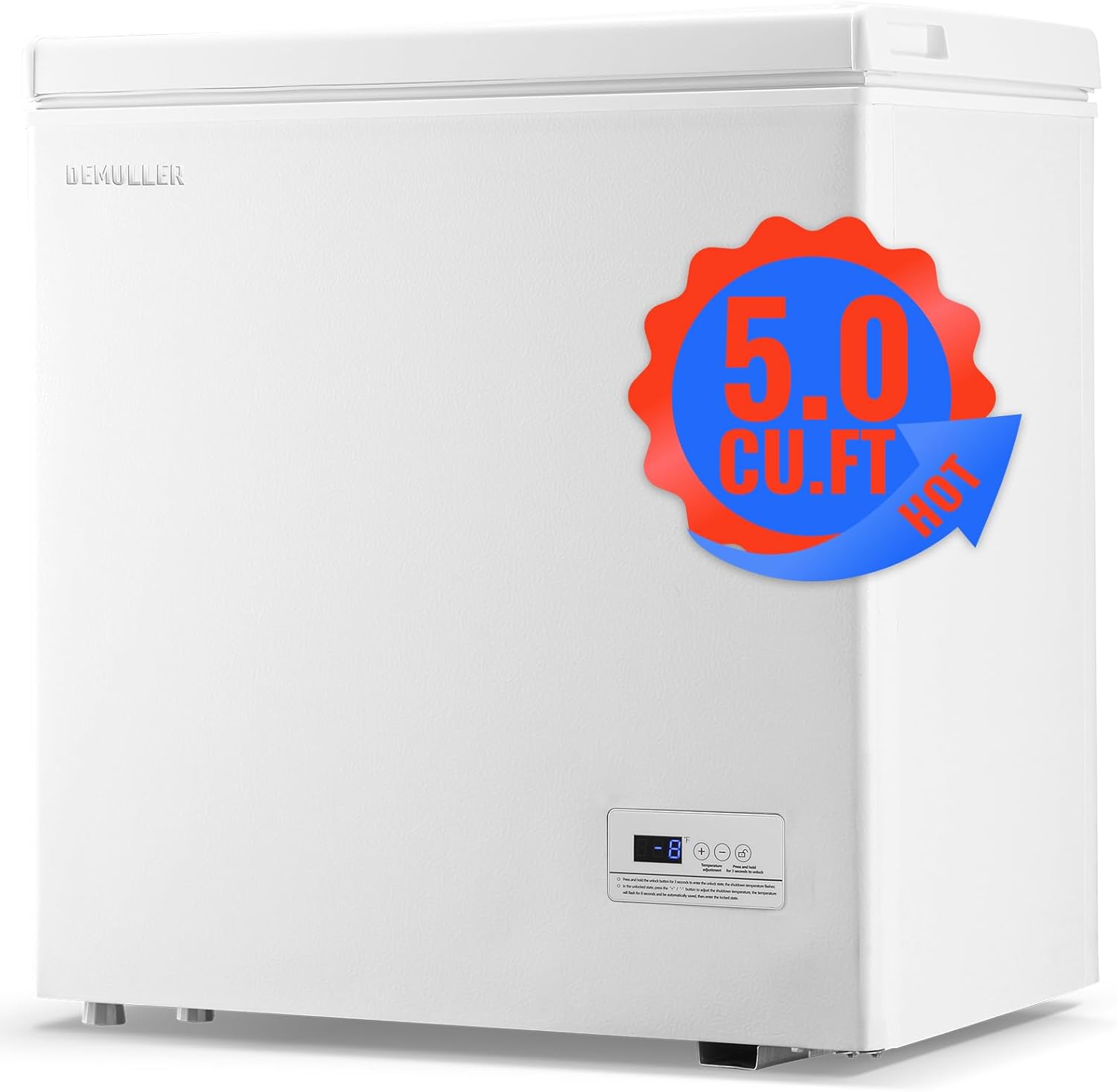 5.0 CU.FT Deep Freezer with Removable Storage Basket for Home