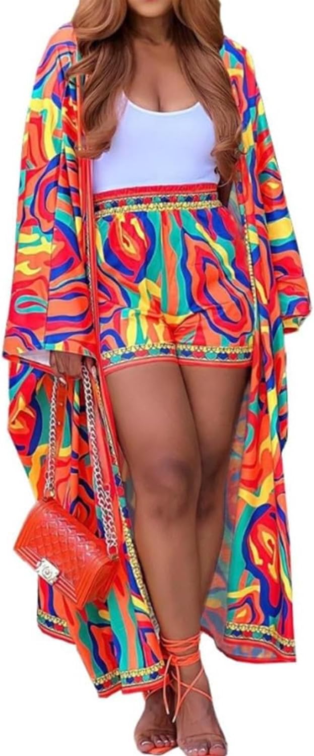 QegarTop Kimono Shorts Set for Women: Trendy Summer Outfits