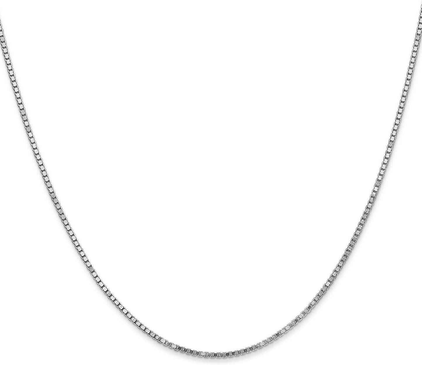 10k White Gold Classic Box Chain Necklace Bracelet or Anklet