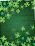 St. Patrick's Day Lucky Clovers Throw Blanket - Cozy Rustic Green