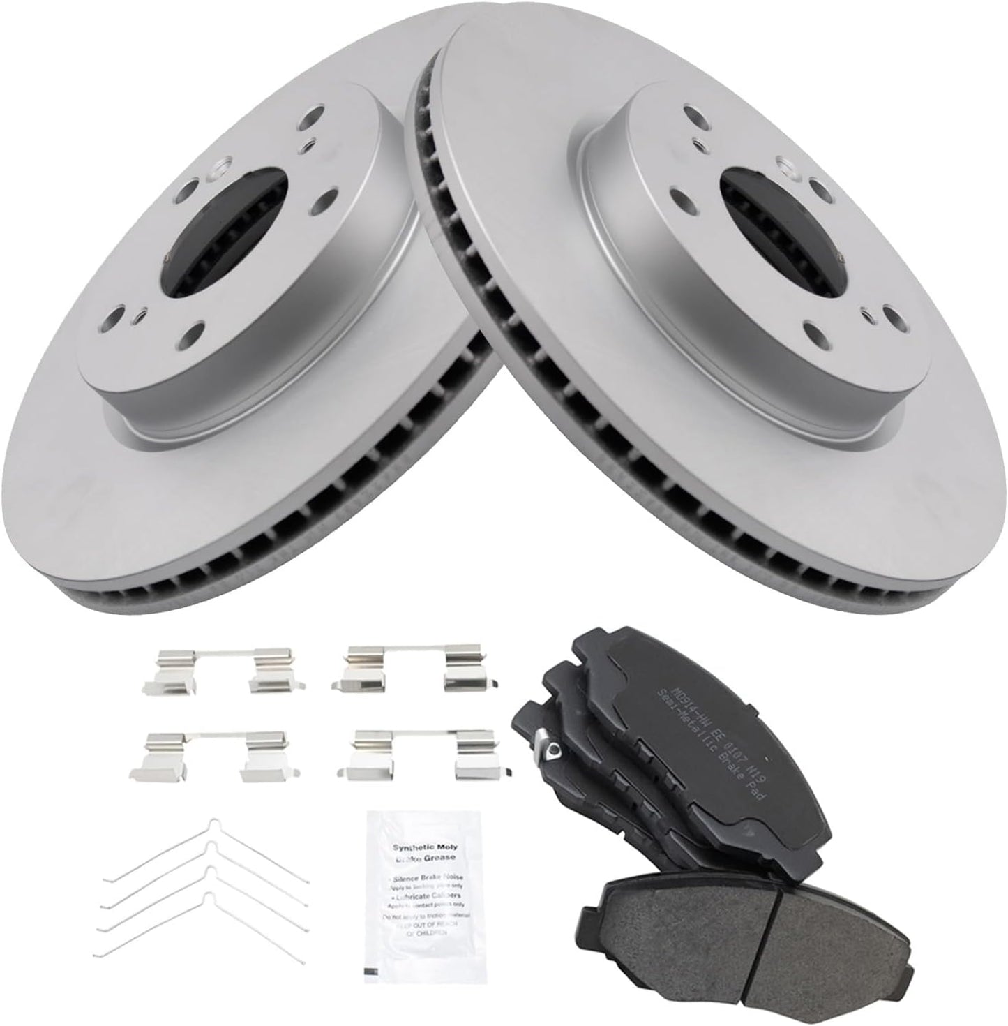 TRQ Front Brake Pad & Rotor Kit for 2016-2018 Honda Civic