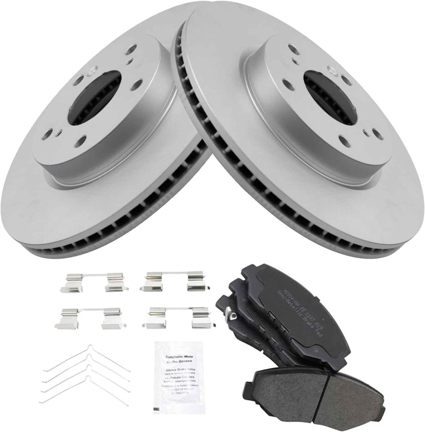 TRQ Front Brake Pad & Rotor Kit for 2016-2018 Honda Civic
