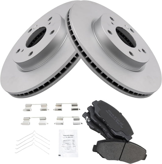 TRQ Front Brake Pad & Rotor Kit for 2016-2018 Honda Civic
