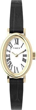 Timex Women's Cavatina Watch Pearl Dial Gold-Tone Case - Readable Oval