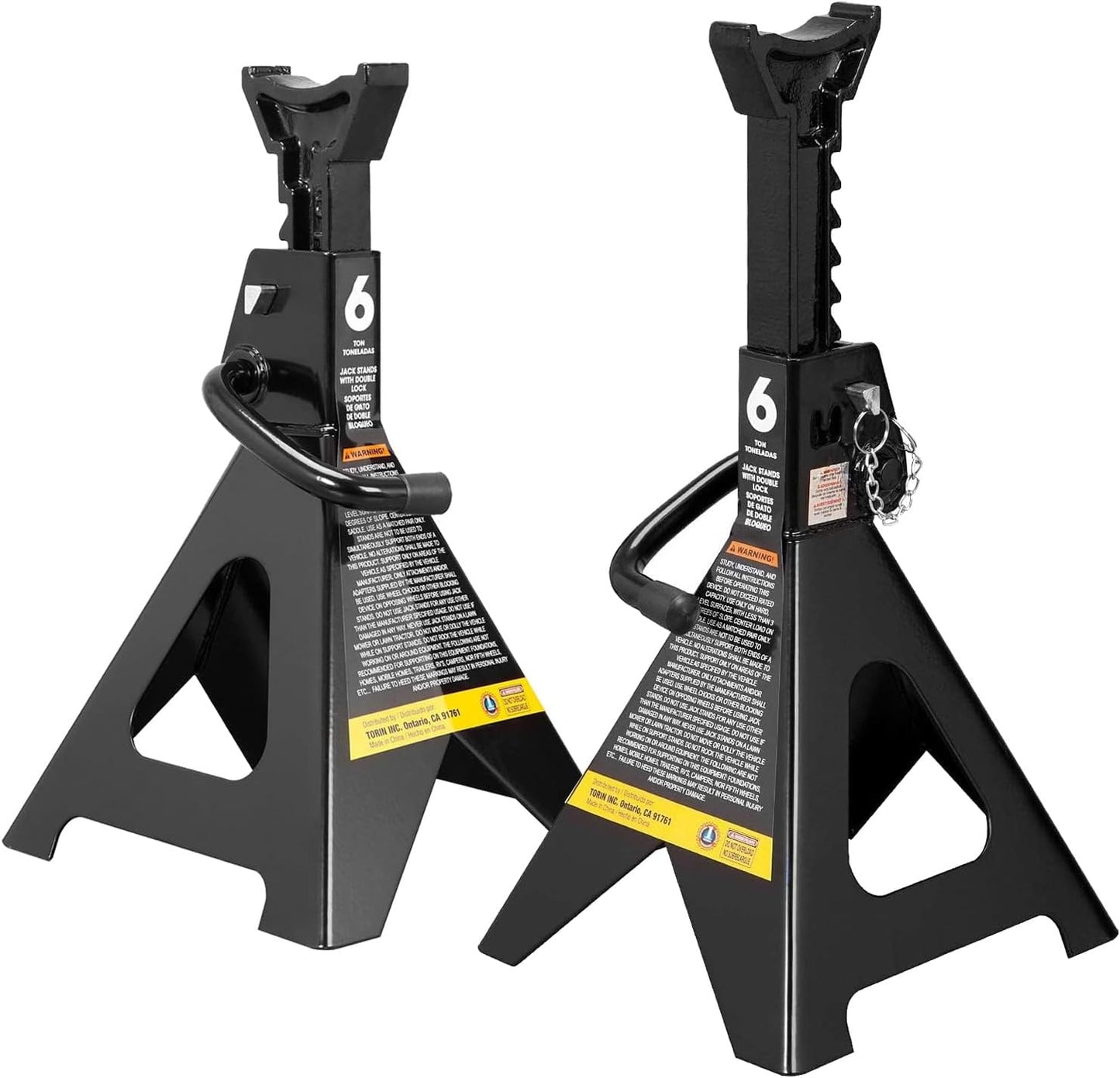 BIG RED Torin Steel Jack Stands with Double Locking Pins, 6 Ton
