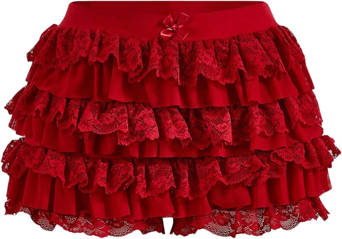 Women's Y2k Ruffle Shorts Lace Bloomers for Sweet Style