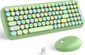 KNOWSQT Wireless Keyboard and Mouse Combo Light Green - Retro