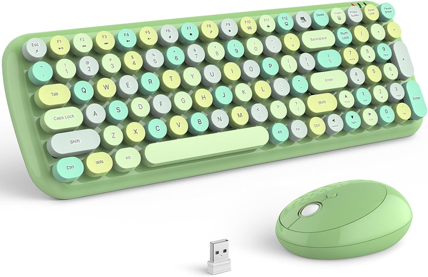 KNOWSQT Wireless Keyboard and Mouse Combo for Colorful Desks