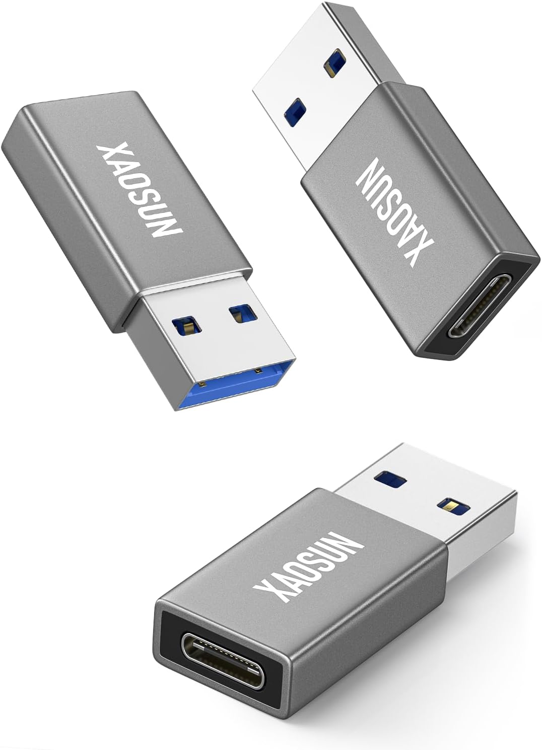 SuperSpeed USB-C to USB Adapter 3 Pack - 10Gbps Data Sync, 100W Fast Charge