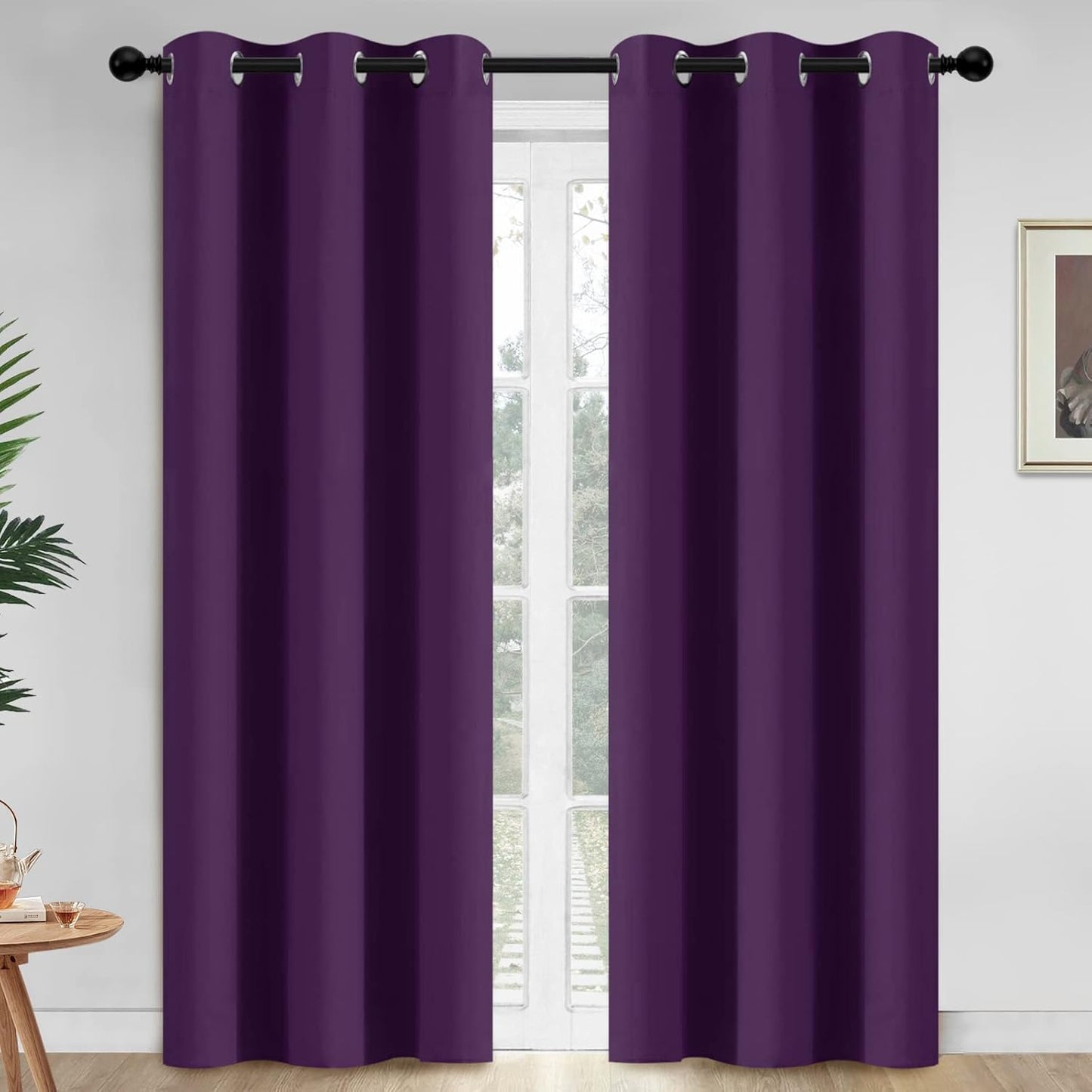 Yakamok Room Darkening Grommet Top Curtains for Living Room