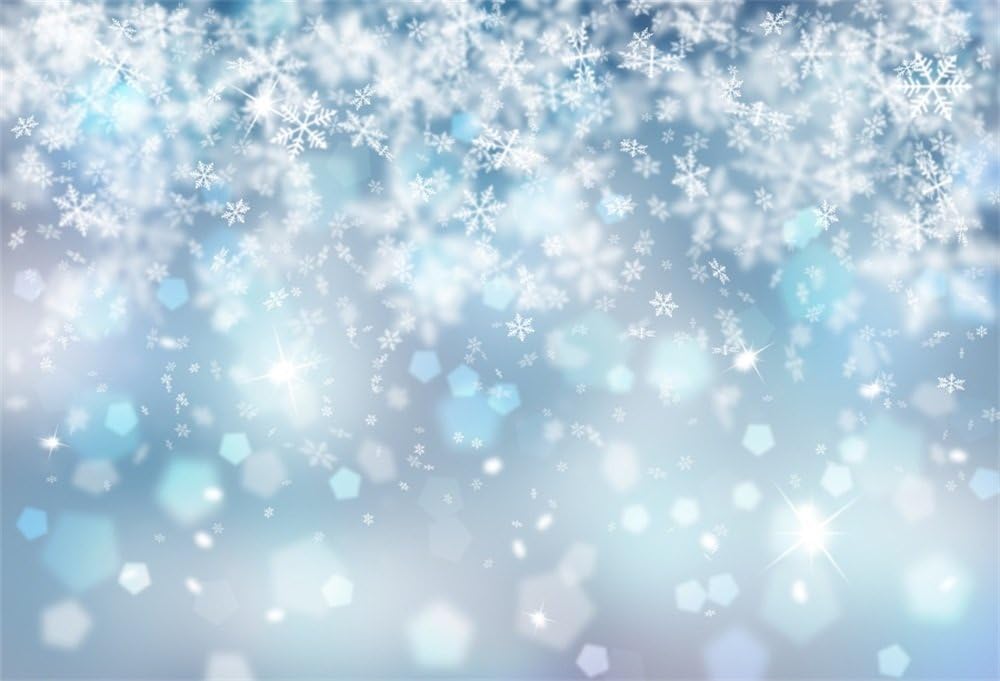 10x8ft Falling Snowflake Portrait Backdrops for Winter Photography