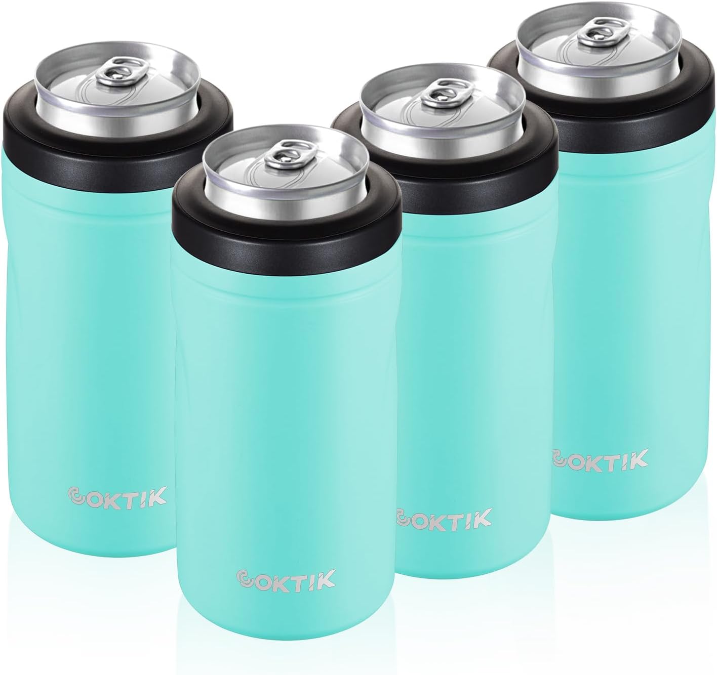 COKTIK 4 in 1 Insulated Can Cooler Set for 12 oz Cans & Bottles