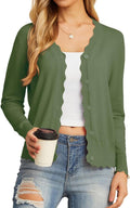 Women's Long Sleeve V-Neck Button Down Cardigan - Slim Fit Comfort