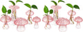 Mushroom Glass Plant Jars 10pcs Pink Bud Vases - Cute Propagation Set