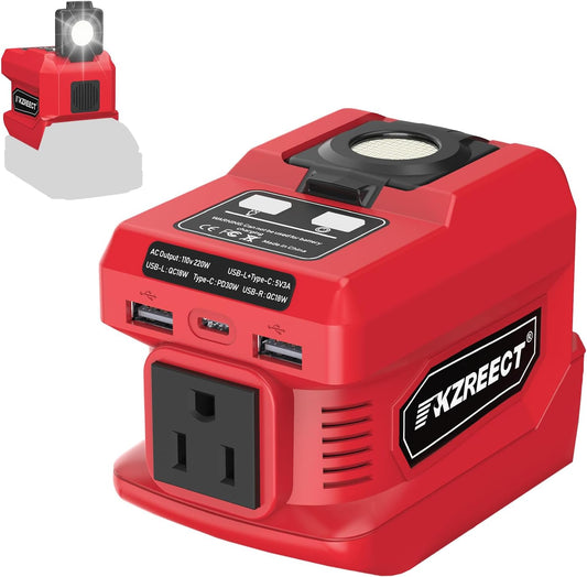 Portable Power Generator: 220W Inverter w/ 18V Milwaukee Battery - USB & Type-C Ports