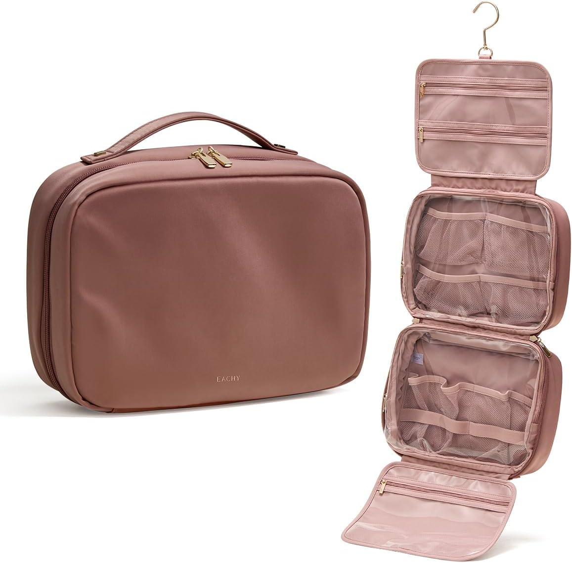 EACHY Travel Toiletry Bag with Hanging Hook for Women