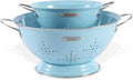 Metal Colander 2 Pack - Heavy Duty ArcticBlue Strainer Set