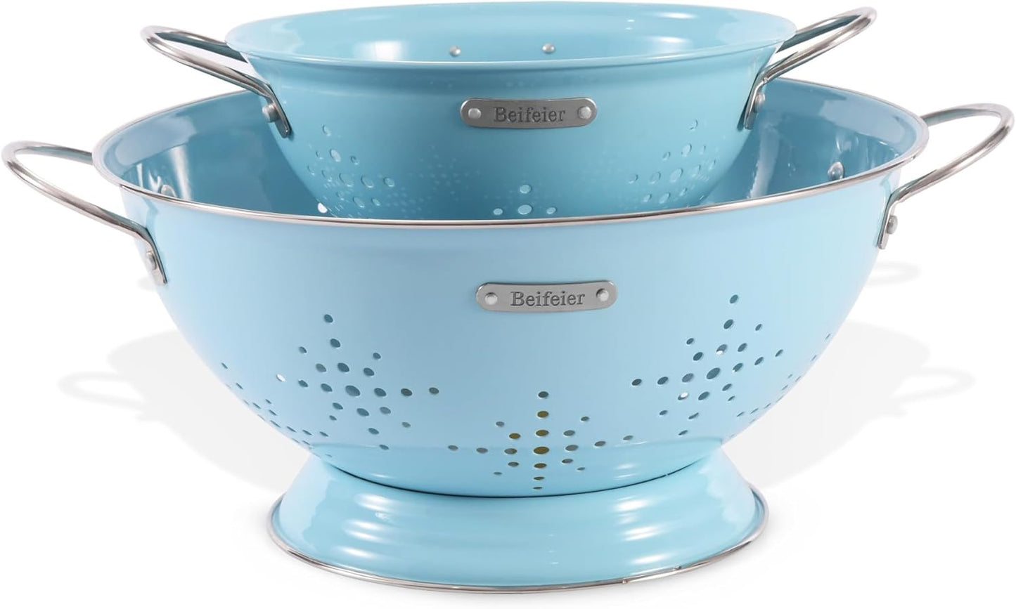 Metal Colander Set 2 Pack for Kitchen Essentials and More
