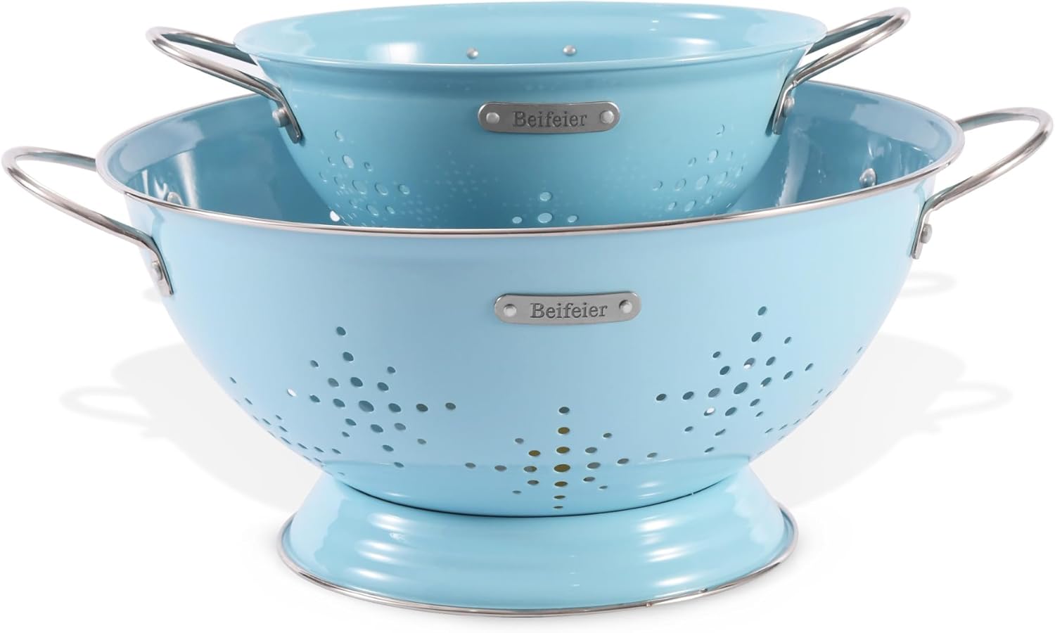Metal Colander Set 2 Pack for Kitchen Essentials and More