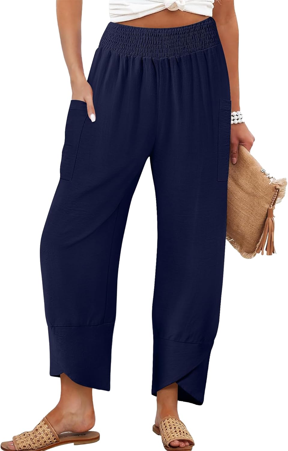 Women's Summer High Waisted Baggy Pants for Effortless Style