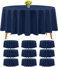 90 in Navy Blue Round Tablecloth 10 Pack - Durable Polyester Set