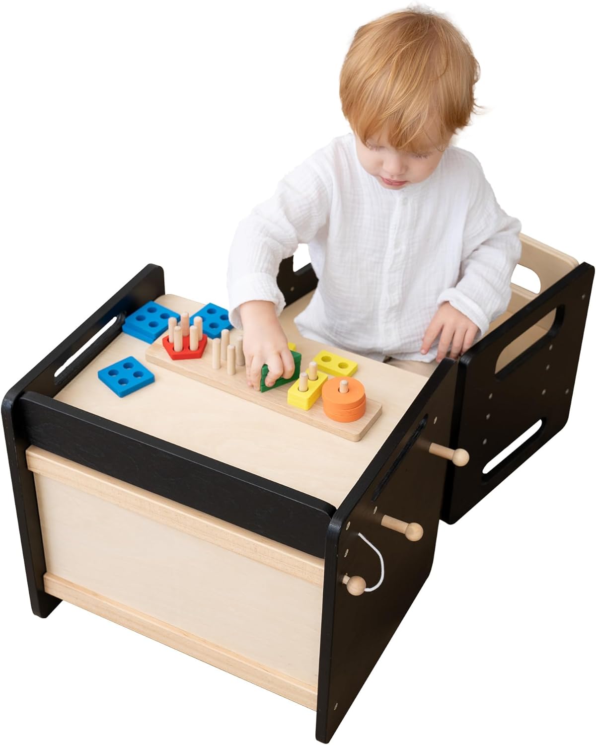 Montessori Weaning Table and Chair Set for Toddlers, Black