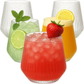 Origami Ripple Unbreakable Stemless Plastic Wine Glasses 40 Pack